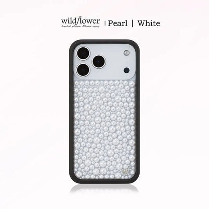 Wildflower White Pearl Shiny Phone Case For iPhone
