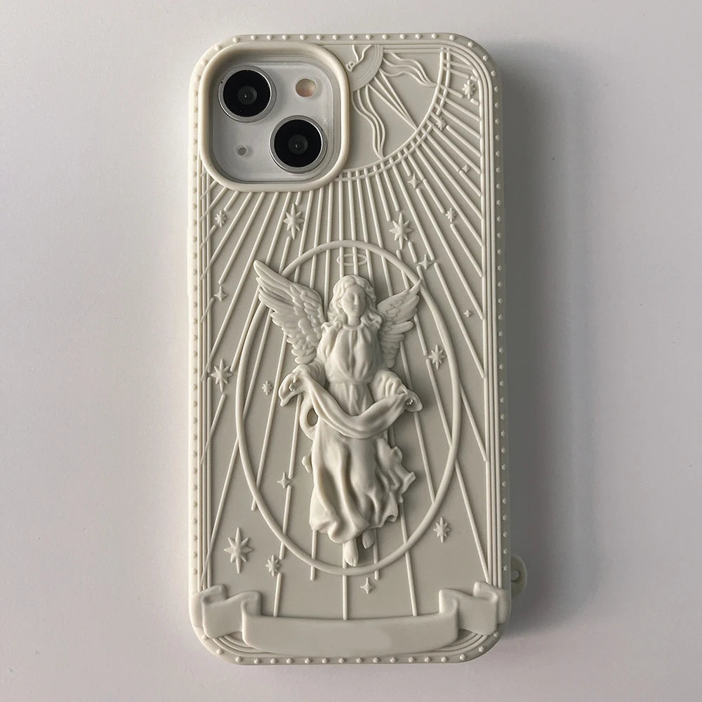3D Classical Art Angel Statue Phone Case