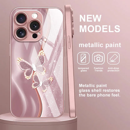 Tempered Glass Phone Case For iPhone