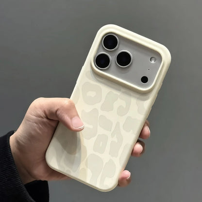 Leopard Pattern Liquid Silicone Case For iPhone