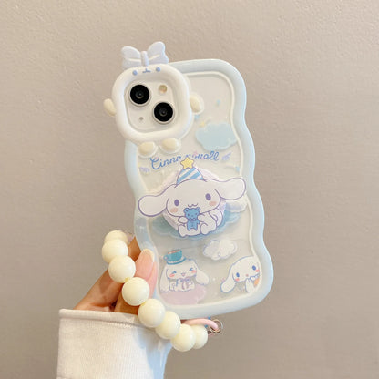 Kawaii Sanrio Cinnamoroll With Bracelet Bracket Phone Case For iPhone