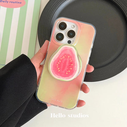 Cute Guava Magnetic Grip Tok Griptok Phone Stand Holder Phone Case