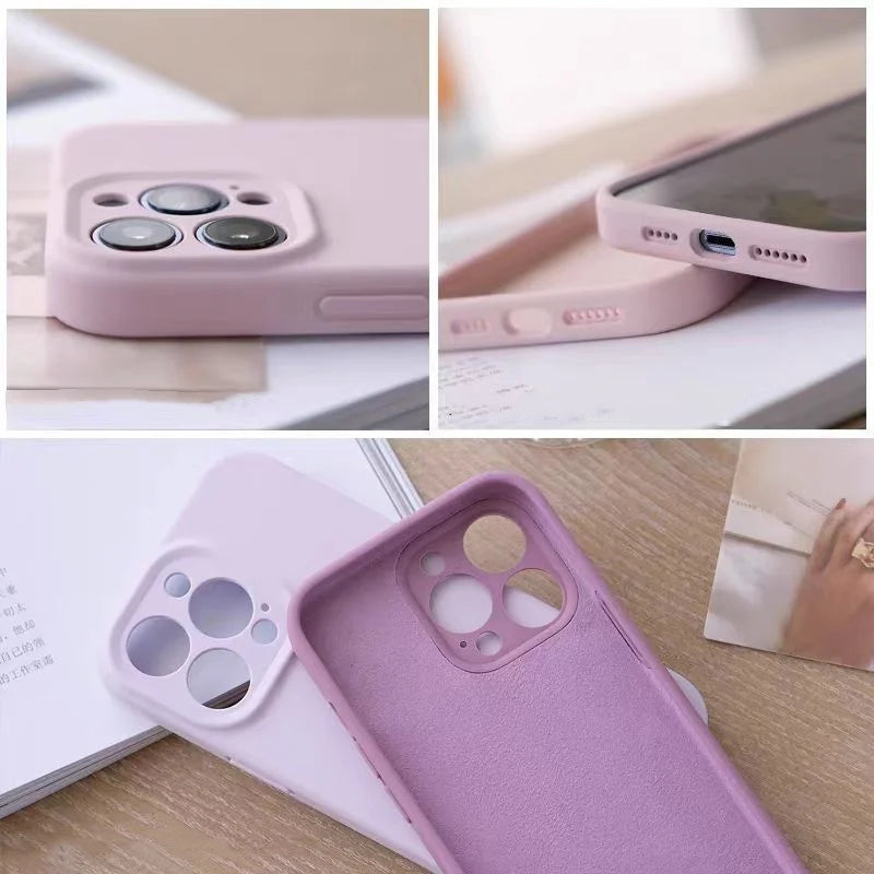Liquid Silicone Phone Case For iPhone Cases For iPhone Camera Lens Protection Cover