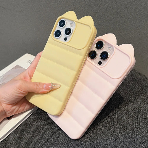 Cute Cartoon 3D Cat Ears Soft Phone Case For iPhone