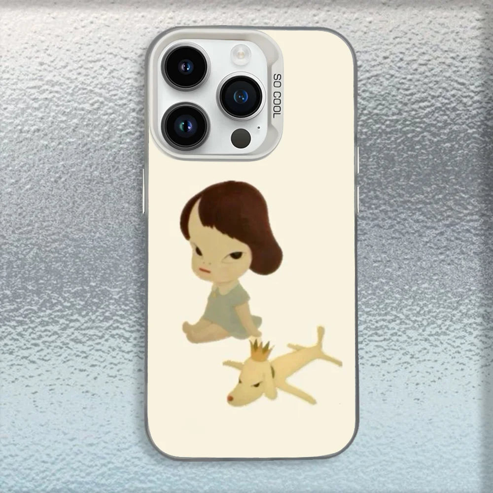 Cute Yoshitomo Nara Phone Case For iPhone – Matte Shockproof Cover