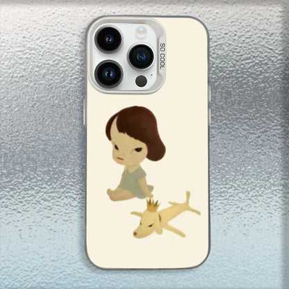 Cute Yoshitomo Nara Phone Case For iPhone – Matte Shockproof Cover