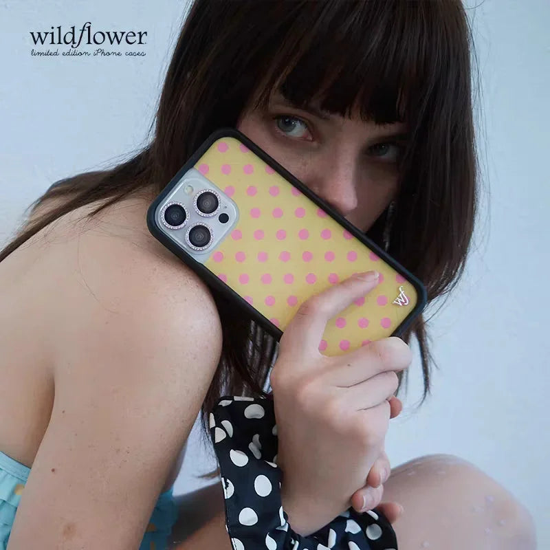 Wildflower Luxury Polka Dots Phone Case For iPhone