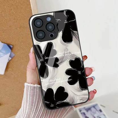 Black Flower Phone Case For iPhone