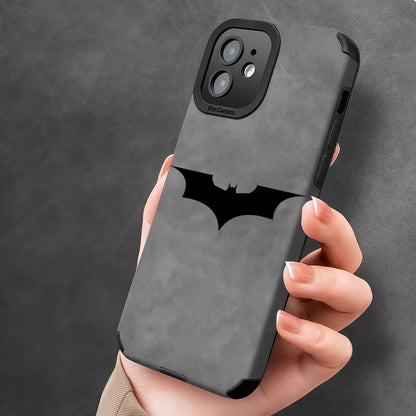 Luxury Leather Lambskin Shockproof Phone Case For iPhone Black Batman Classic