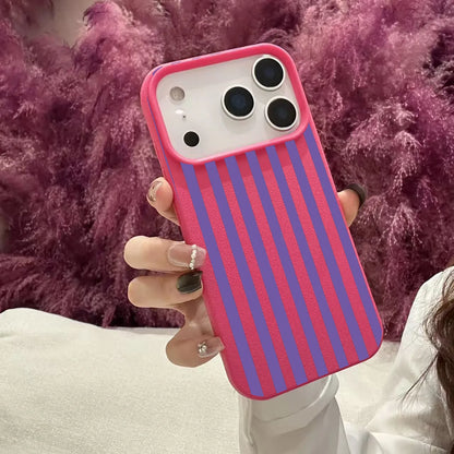 Colorful Striped Minimalist INS Couple Phone Case For iPhone