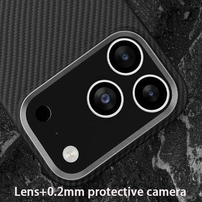 Carbon Fiber Kevlar Aramid Fiber Hard Shell Lightweight Business Black Protective Cover For iPhone