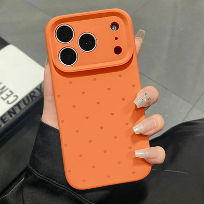 Cute Love Heart Candy Color Matte Soft Silicone iPhone Case