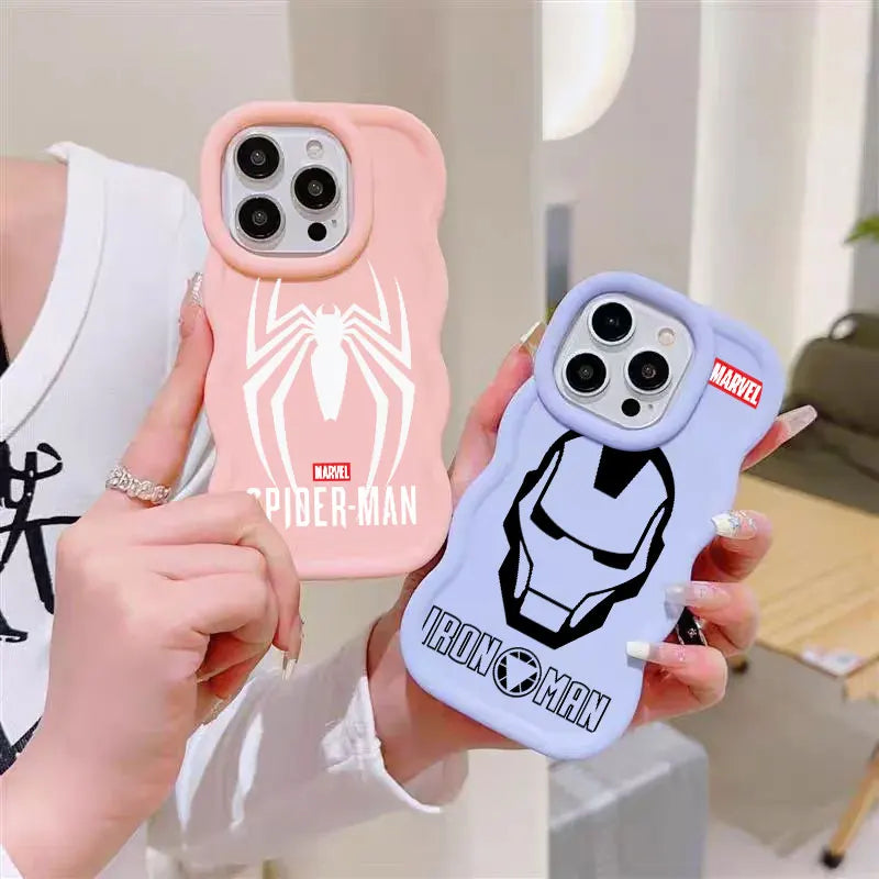 Spiderman Ironman Logo Marvel Candy Color Phone Case For iPhone