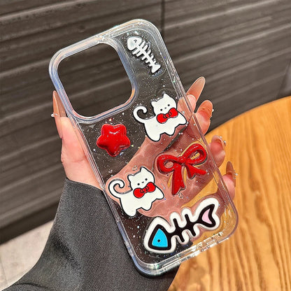 Pink Fish Glitter Transparent Phone Case