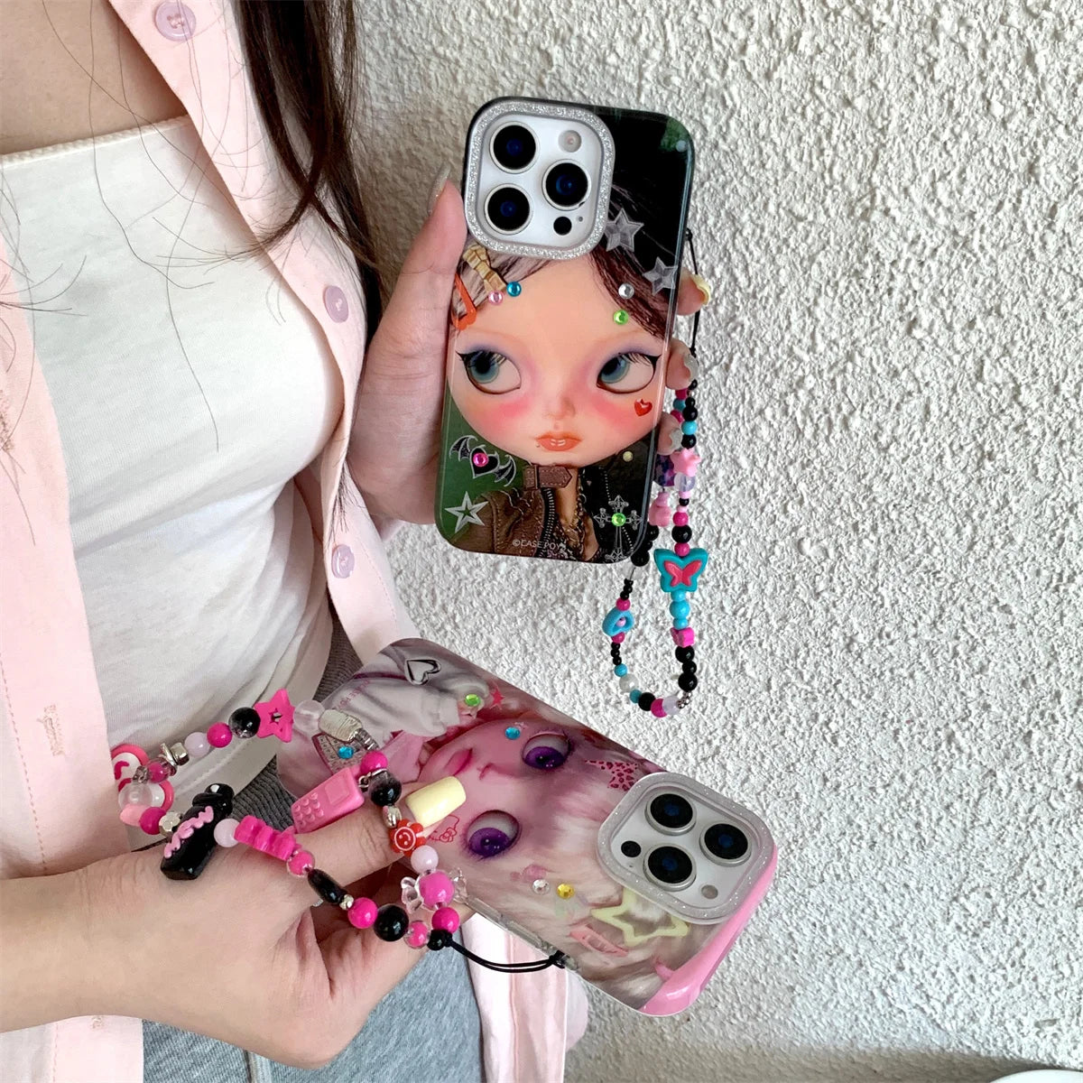 New Cute Cartoon Pink Little Girl Phone Case For iPhone