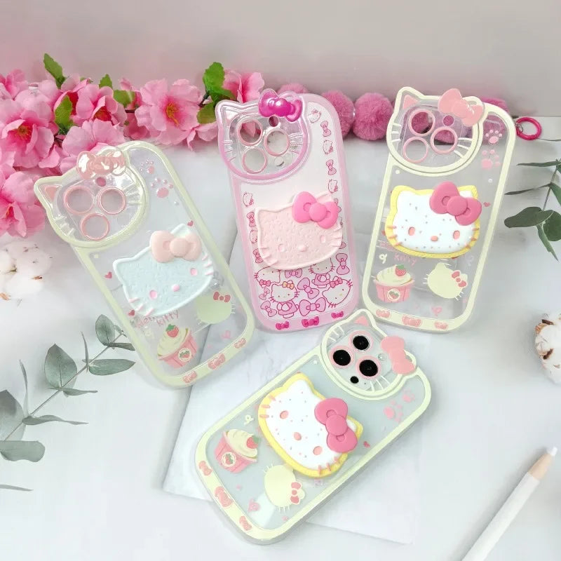 Sanrio Hello Kitty Stand Phone Cases For iPhone Original Shockproof Cover Case