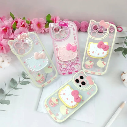 Sanrio Hello Kitty Stand Phone Cases For iPhone Original Shockproof Cover Case