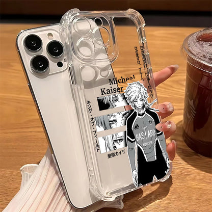 Cool Blue Locks Transparent iPhone Case – Anti-Fall Protection