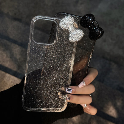 Luxury Transparent 3D Diamond Bowknot Glitter Phone Case For iPhone