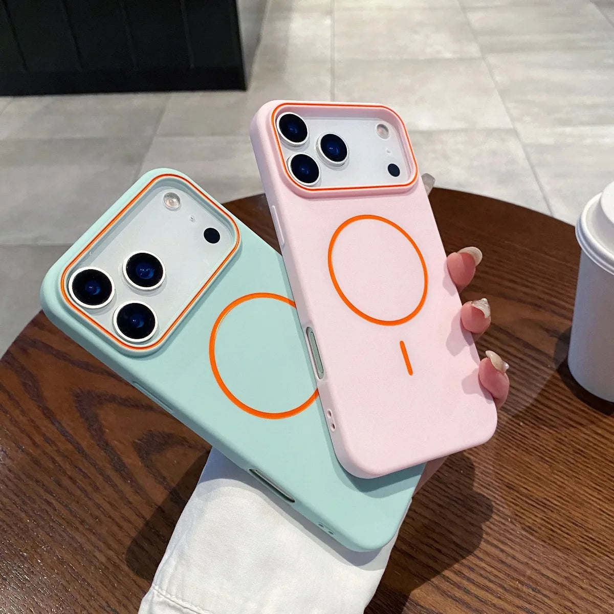 Ultrathin Simple For Magnetic Phone Case For iPhone Wireless Charging Soft Matte Phone Cover