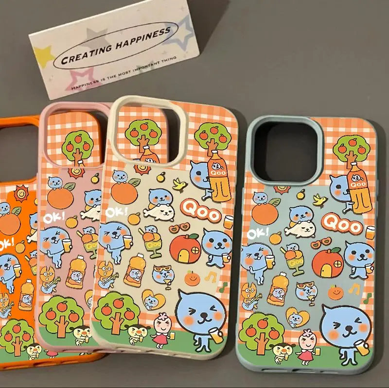 Kawaii Cartoon Imitation Leather Phone Case