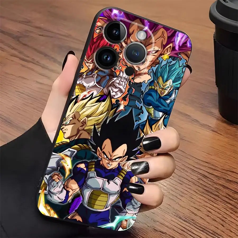 Dragon Ball Goku Vegeta Case For iPhone Black Soft Phone Cover