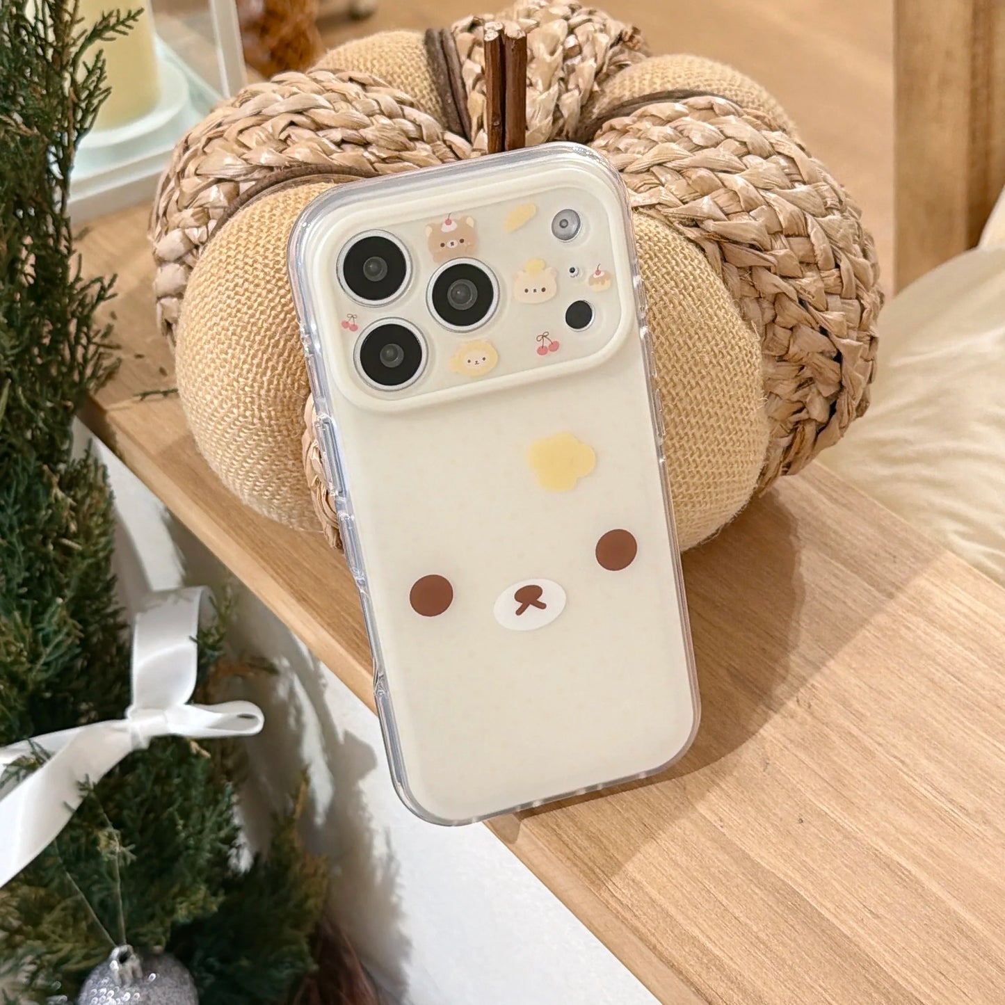 Cartoon Cute Rilakkuma White Brown Bear Suitable For iPhone
