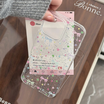 Glitter Star Bowknot Phone Case For iPhone