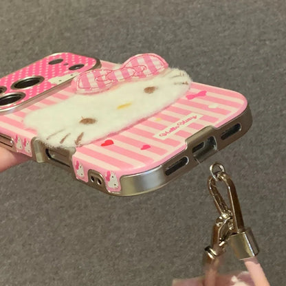 Hello Kitty Shockproof Leather Phone Case With Lanyard