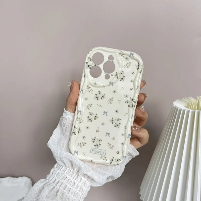 Fresh Small Blue Floral Pattern Phone Case For iPhone