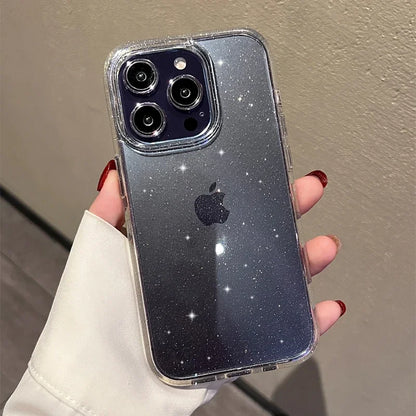 Pink Glitter Bling Clear Soft Case For IPhone