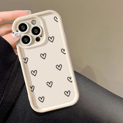 Simple Love Heart Soft Silicone Case For iPhone