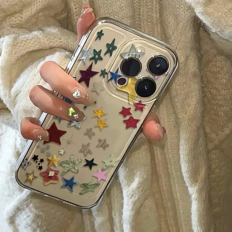 Ins Korean Creative Star Phone Case For iPhone Shockproof Transparent Cover