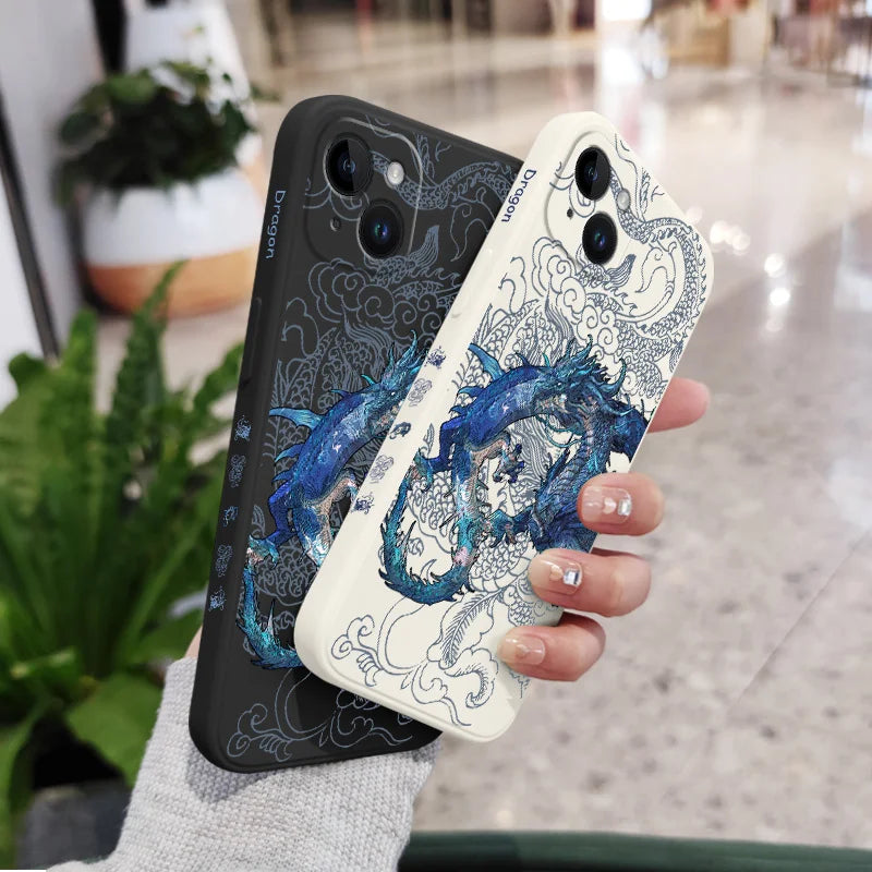 Blue Dragon Phone Case For iPhone