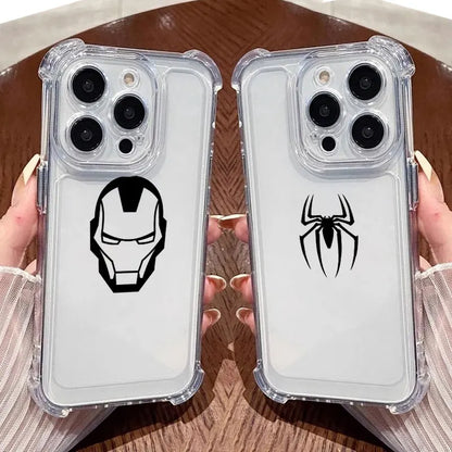 Marvel Spiderman Ironman Clear Case For iPhone