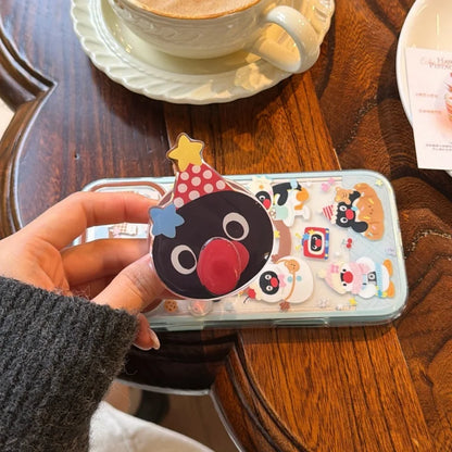Kawaii Cartoon Penguin Magnetic Bracket Phone Case For iPhone