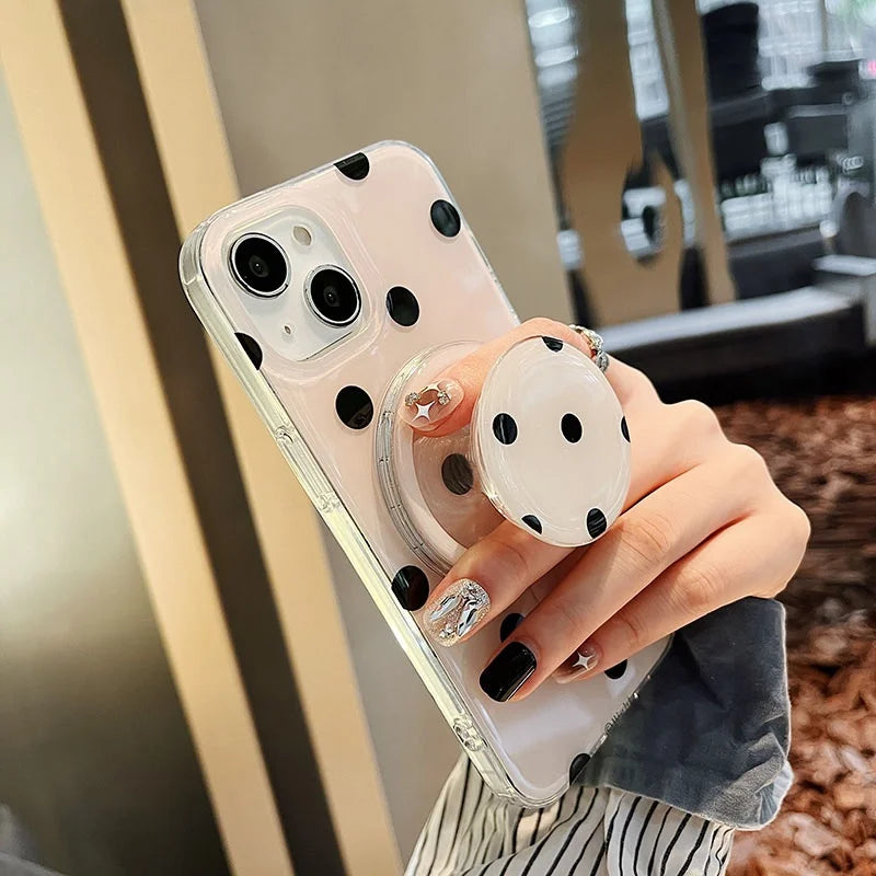Simple Polka Dots Magnetic Holder Grip Tok Griptok Phone Case