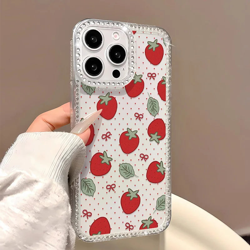 INS Polka Dot Glitter Clear Phone Case For iPhone