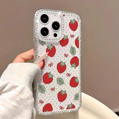 INS Polka Dot Glitter Clear Phone Case For iPhone