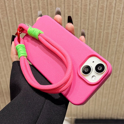 Lanyard Strap Rope Silicone Phone Case For iPhone