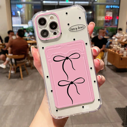 Soft Card Slot Bag Holder Phone Case For iPhone