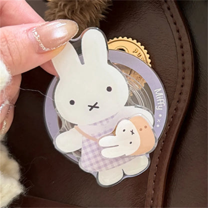 Korean INS Star Bow Rabbit With Magsafe Stand Phone Case For iPhone