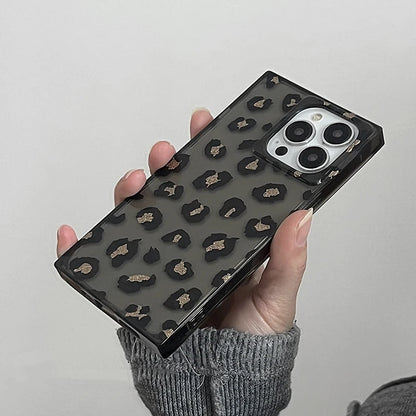 Fashion Black Glitter Leopard Pattern Phone Case