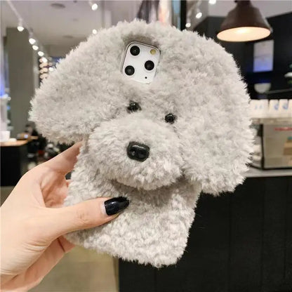 3D Teddy Dog Fluffy Phone Case