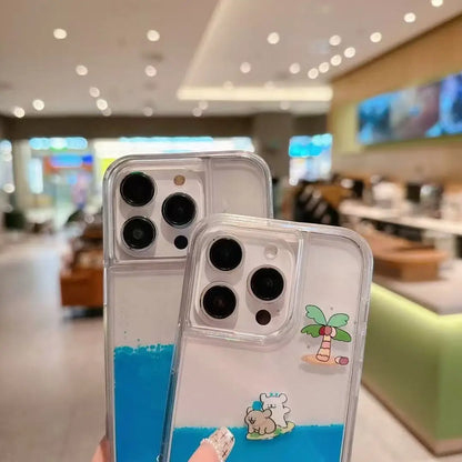 Green Leaf Slider Line Dog Sand Flow Phone Case