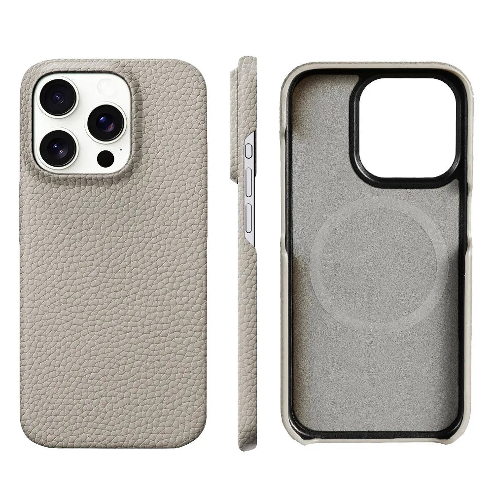Luxury Cowhide Leather MagSafe iPhone Case