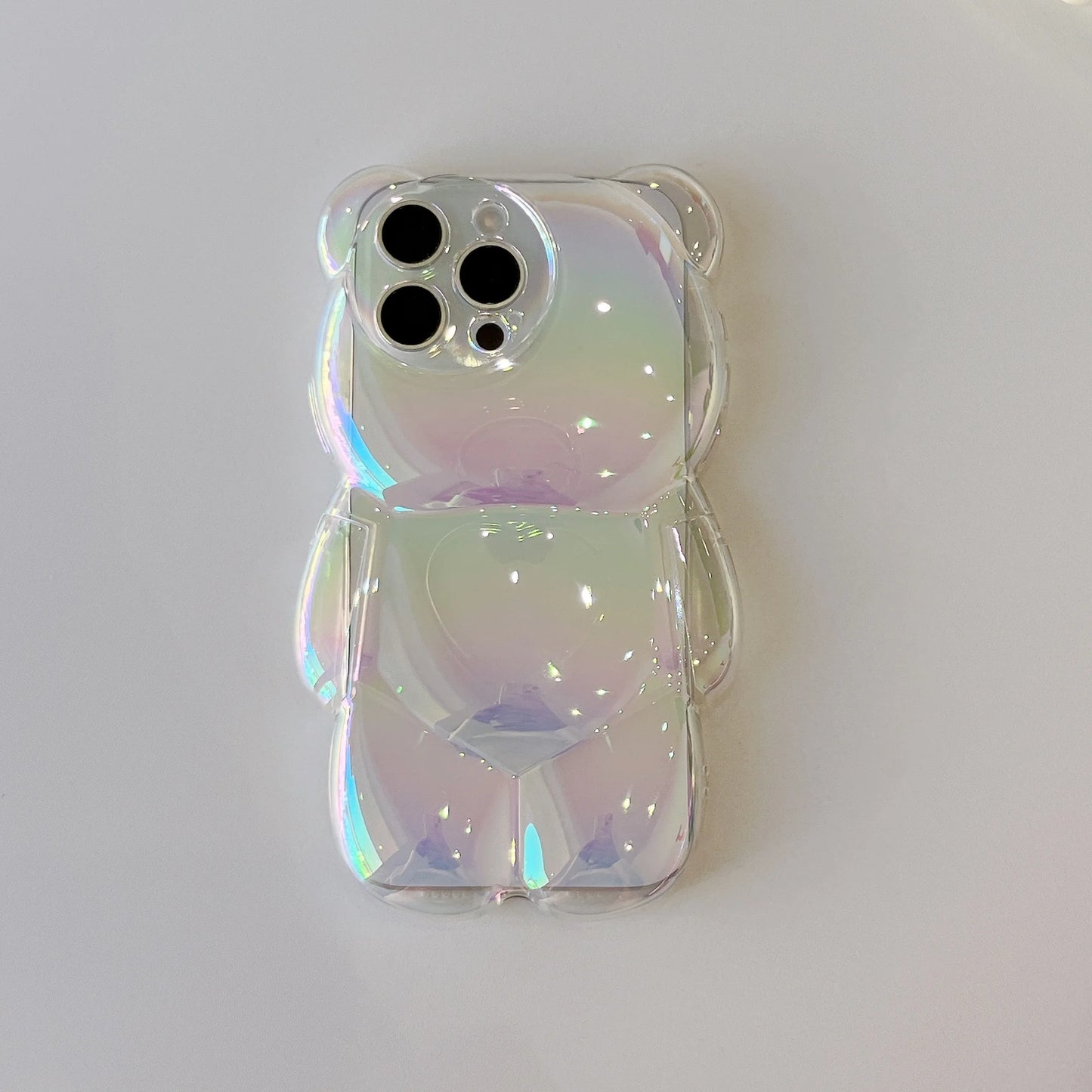 INS Cute 3D Gradient Electroplated Bear Phone Case Suitable For iPhone