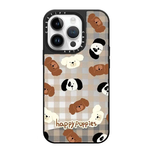 Adorable Happy Dog Apple Clear Mirror New Model Phone Case