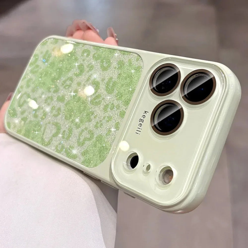 Flash Glitter Sexy Leopard Print Case For iPhone