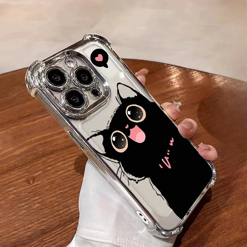 Funny Cute Black Cat Compatible Phone Case